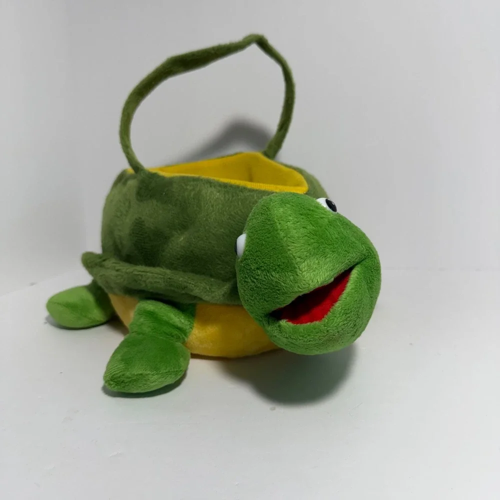 Dan Dee Collector's Choice Plush Turtle Basket Green Yellow Easter Halloween